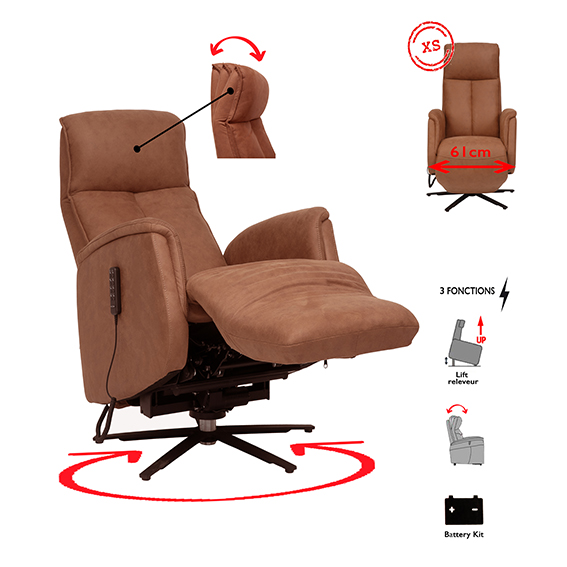 Fauteuil relax Lahausse XS (3 moteurs + lift)